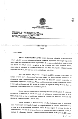 PAULO RENATO LIMA CASTRO propõe demanda submetida ao