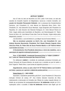 Acta n.º 22/2012 | Permanente - ao Conselho Superior da Magistratura