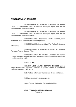033-2009- Nomeia Assessor Francisco Ricardo