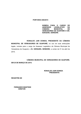 PORTARIA 040-2015 Nomeia para o Cargo de Assessor Legislativo