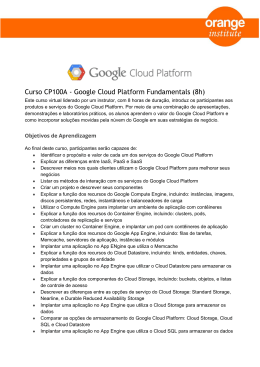 Curso CP100A - Google Cloud Platform Fundamentals (8h)