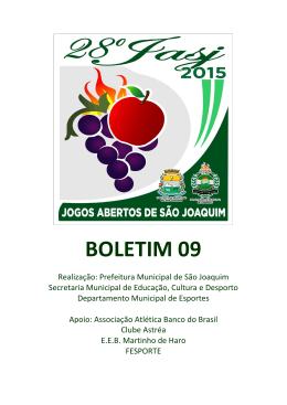 BOLETIM 09 - Agência de Notícias São Joaquim Online