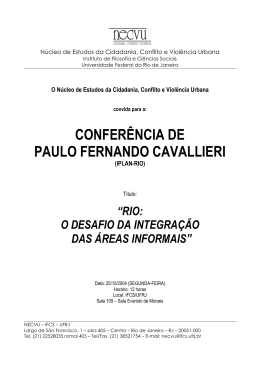 CONFERÊNCIA DE PAULO FERNANDO CAVALLIERI