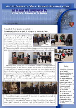 Newsletter nº 9 – Mai. / Jun. 2012 - Instituto Superior de Ciências