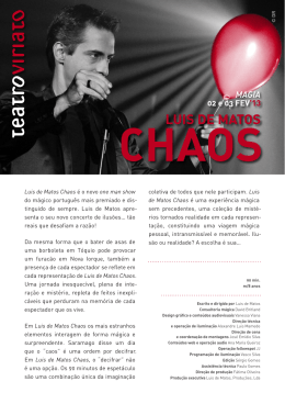 Luis de Matos Chaos é o novo one man show do