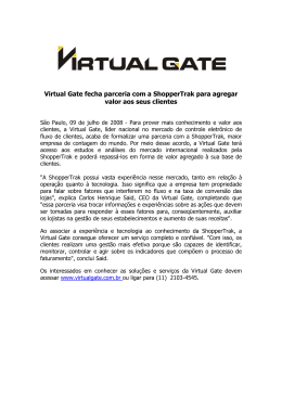 Virtual Gate fecha parceria com a ShopperTrak para agregar valor