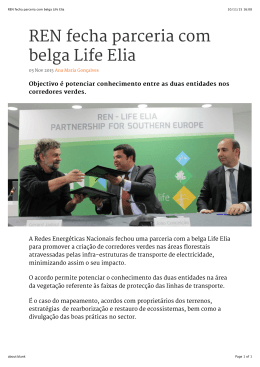 REN fecha parceria com belga Life Elia