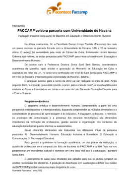 14 - 15 FACCAMP celebra parceria com Universidade de Havana