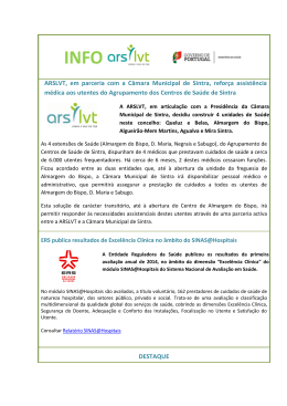 ARSLVT, em parceria com a Câmara Municipal de Sintra, reforça
