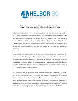 Helbor faz parceria com a EBM para lançar R$ 750