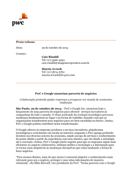 PwC e Google anunciam parceria de negócios