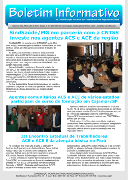 SindSaúde/MG em parceria com a CNTSS investe nos agentes ACS