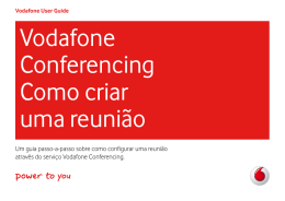Vodafone Conferencing Como criar uma reunião