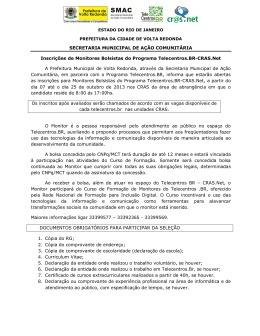 SECRETARIA MUNICIPAL DE AÇÃO COMUNITÁRIA Inscrições de