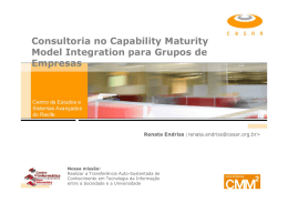 Consultoria no Capability Maturity Model Integration para Grupos de
