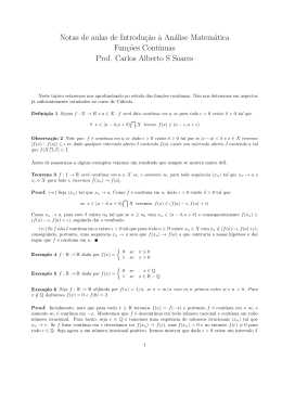 Notas de aulas de Introduç˜ao `a Análise Matemática Funç