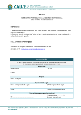 Formulário para Solicitação de Apoio Institucional 01/2015