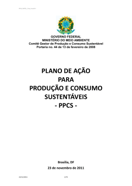 plano de ação para produção e consumo sustentáveis - ppcs