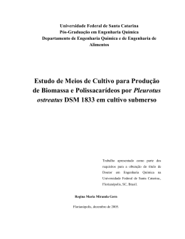 Estudo de Meios de Cultivo para Produção de Biomassa e