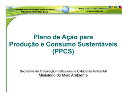 Brasil Plano de Ação para Produção e Consumo Sustentáveis (PPCS)