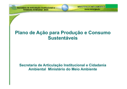 Plano de ação para produção e consumo sustentável