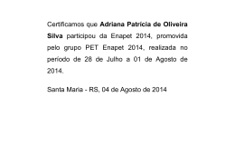 Certificamos que Adriana Patrícia de Oliveira Silva