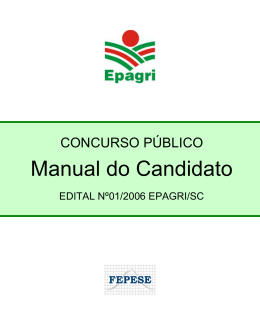 Manual do Candidato - Concurso Público EPAGRI