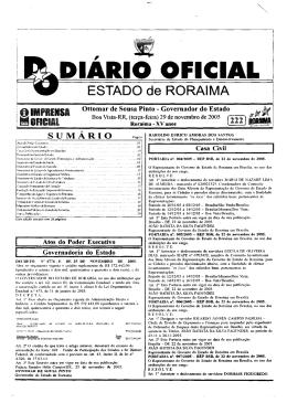 diário oficial - Imprensa Oficial do Estado de Roraima