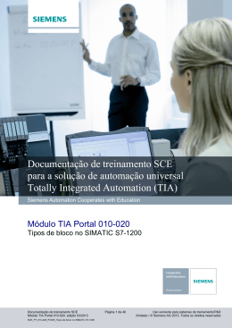 Documentação de treinamento SCE para a solução de automação