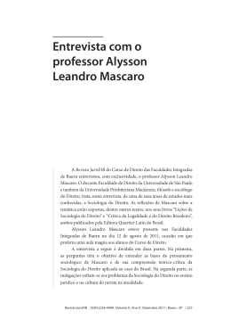 Entrevista com o professor Alysson Leandro