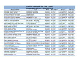 ProUni Resultado Lista de Espera 2º SEMESTRE/2013