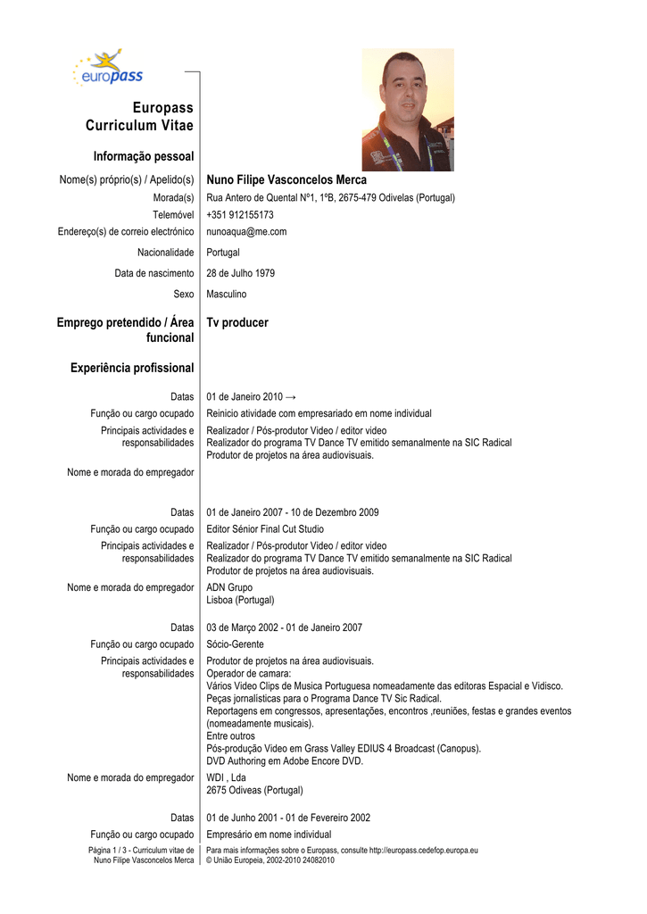 curriculum vitae realizador audiovisual curriculum vitae realizador audiovisual
