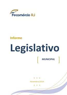 Informe Legislativo Municipal - Novembro 2014 - Fecomércio-RJ