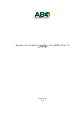 Manual para Apresentação das Monografias nos Cursos de