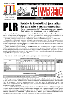 PLR Decisão da ArcelorMittal joga indica