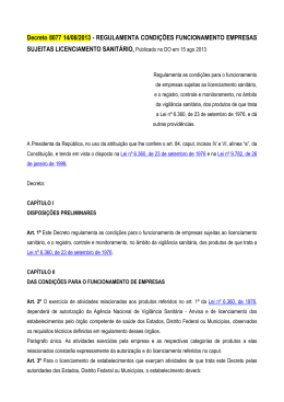 Decreto 8077 14/08/2013 - REGULAMENTA CONDIÇÕES