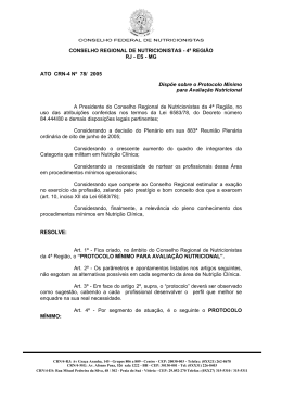 ATO CRN-4 Nº 78/ 2005 - Conselho Regional de Nutricionistas