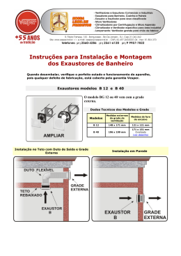 Instruções para Instalação e Montagem dos Exaustores de Banheiro
