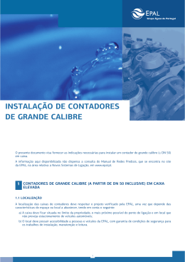INSTALAÇÃO DE CONTADORES DE GRANDE CALIBRE