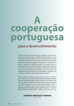 A cooperação portuguesa para o desenvolvimento
