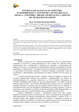 estudo de caso da renault frança / colômbia / brasil em