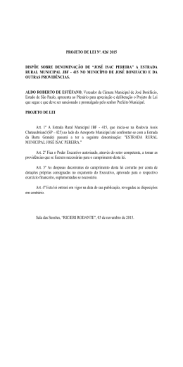 projeto de lei nº. 026/ 2015 dispõe sobre denominação de “josé isac