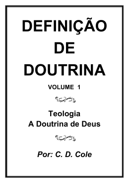 DEFINIÇÃO DE DOUTRINA - VOLUME 1