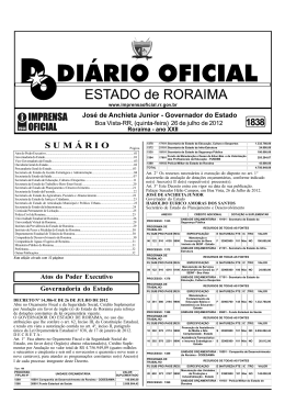 SUMÁRIO - Imprensa Oficial do Estado de Roraima