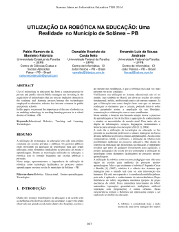 UTILIZAÇÃO DA ROBÓTICA NA EDUCAÇÃO: Uma Realidade no