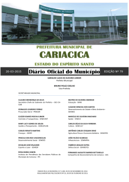 20-03-2015 EDIÇÃO Nº 79 - Prefeitura Municipal de Cariacica