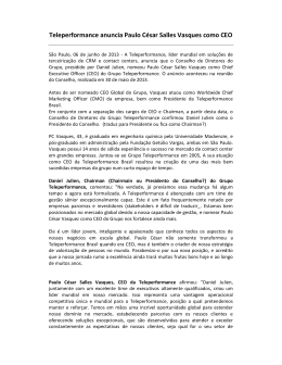 Teleperformance anuncia Paulo César Salles Vasques como CEO