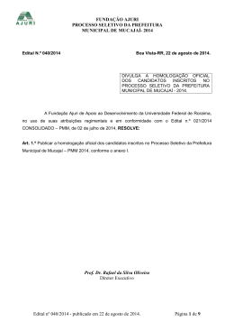 Edital nº 040/2014 - Homologação Oficial