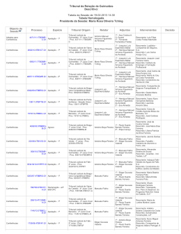 Tabela da Sessão de 19-02-2013 14:30 Tabela Homologada