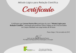 Certificamos que Laressa Pereira Silva participou do curso “Método